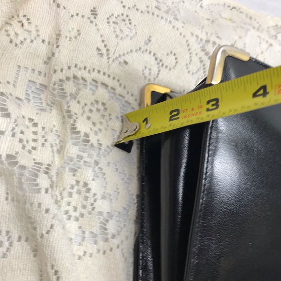 Vintage Koret black leather handbag red lining AMAZING - Picture 11 of 14